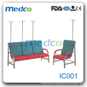 IC001 Hospital medical transfusion chair with i.v. pole